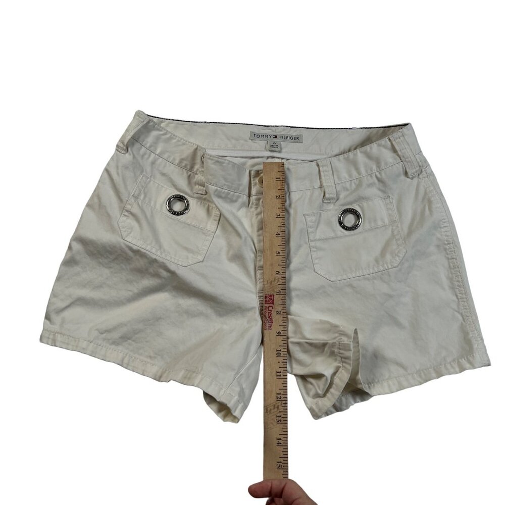 Tommy Hilfiger Shorts Women's Flat Front Metal Accent Pockets Chinos White 10 - Picture 9 of 14